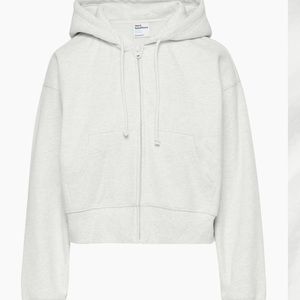Aritzia cozy fleece boyfriend boxy zip up